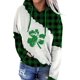 thumbnail image 3 of Sudadera con capucha con cordón para el día de San Patricio para mujer, sudadera con capucha de trébol estampada de manga larga para mujer, 3 of 5