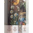 thumbnail image 6 of Butterfly Floral Sheer Curtains 63 Inch Length 2 Panels Set, Country Daisy Wildflower Brown Barn Door Voile Window Treatment Curtains Sheers Drapes for Bedroom/Living Room/Kitchen 52x"63"x2, 6 of 7
