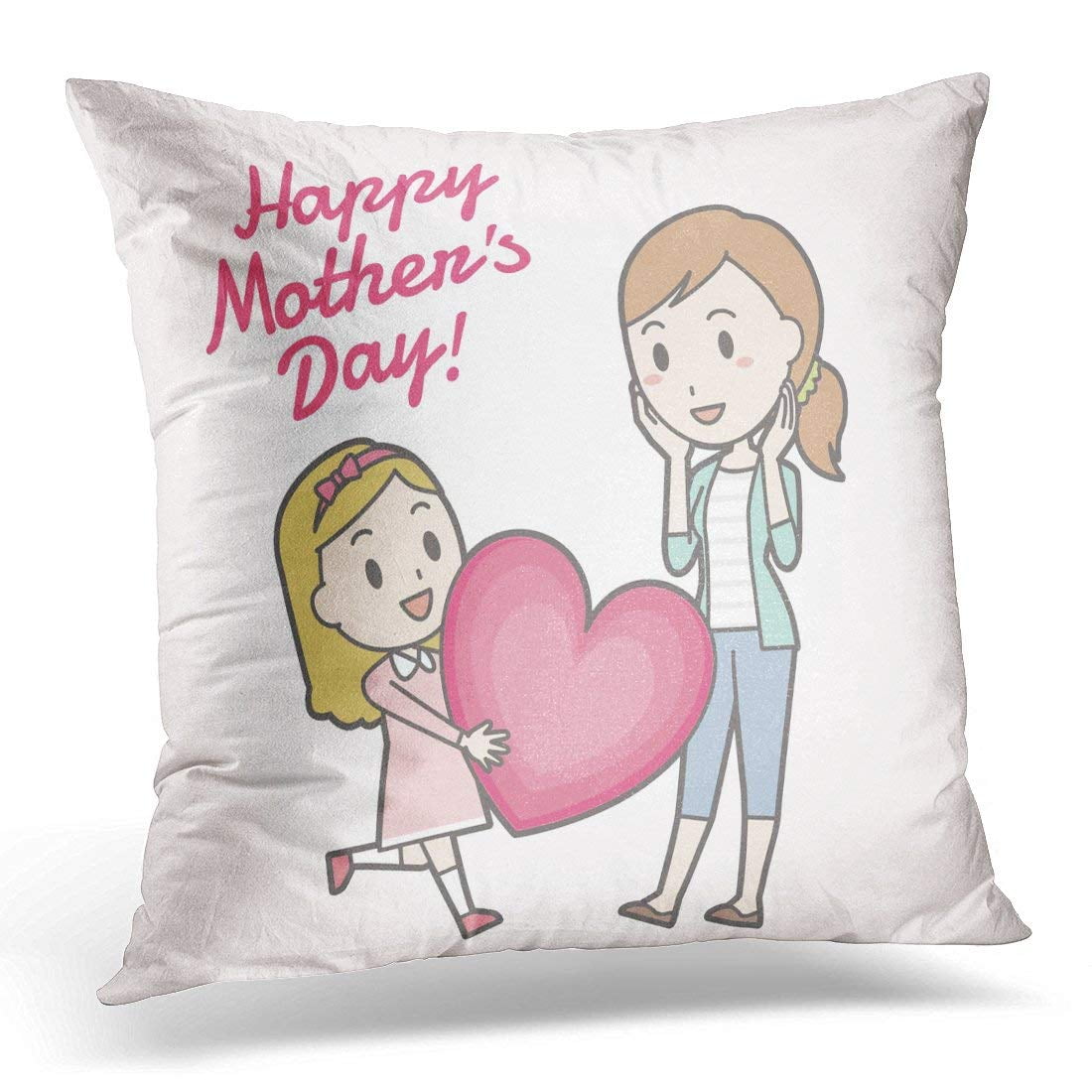 ARHOME Mother Happy Mother's Day Kid Pillow Case Pillow Cover 20x20