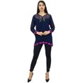 thumbnail image 1 of Phagun Women's Elegant Short Tunic Navy Blue Kurti Chic Casual Georgette Top-14, 1 of 8