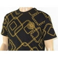 thumbnail image 4 of Mens PLATINI Sports Shirt With Rhine Stones Medallion Chain STT7626 Black Gold, 4 of 4