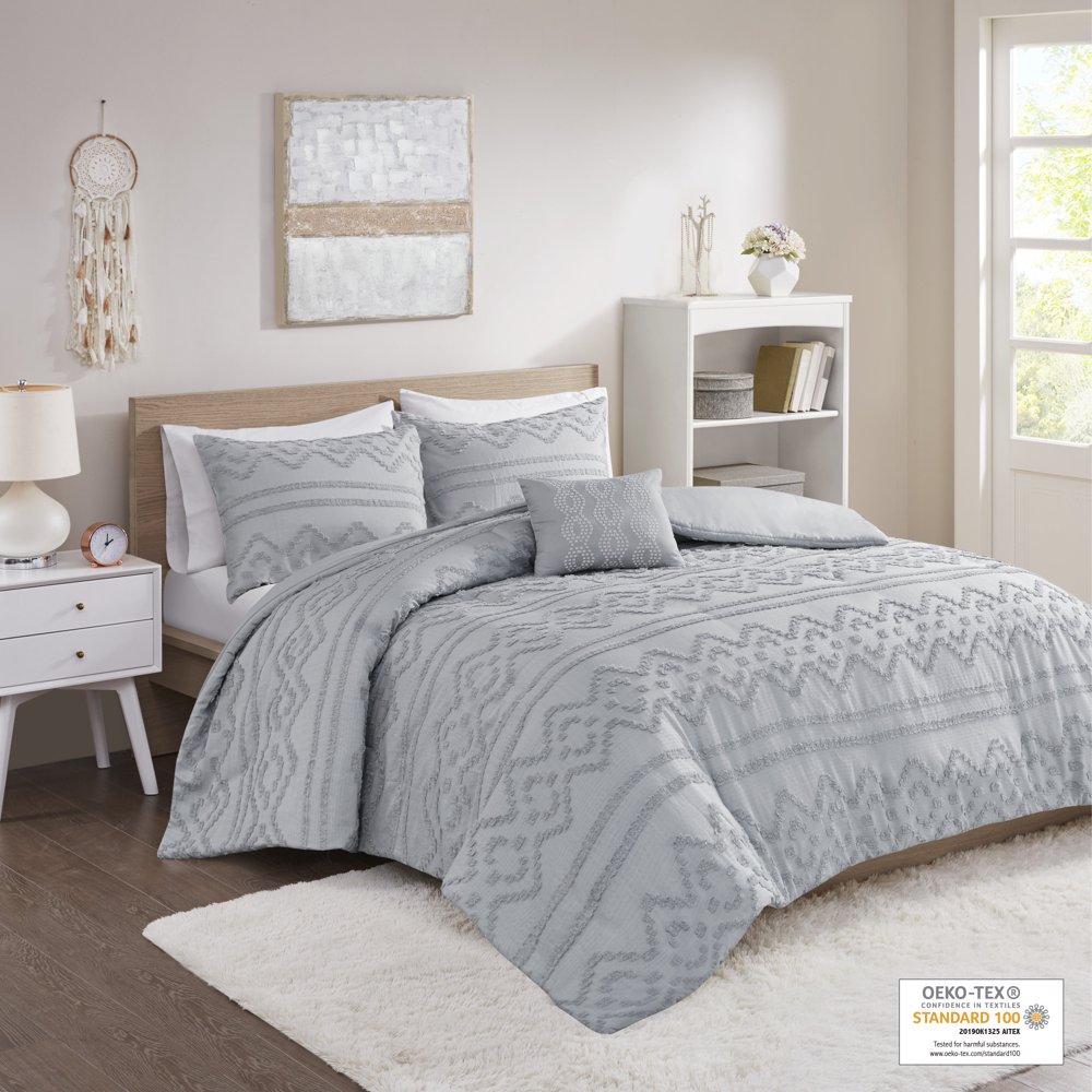 Home Essence Apartment Solid Duvet Cover Set, Twin/Twin XL, Grey