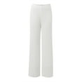 thumbnail image 6 of Womens Pants Casual Lightweight Chiffon High Elastic Waist Flowing Flared Straight Leg Wedding Cocktail Culottes Workouts Leisure Trousers, 6 of 7