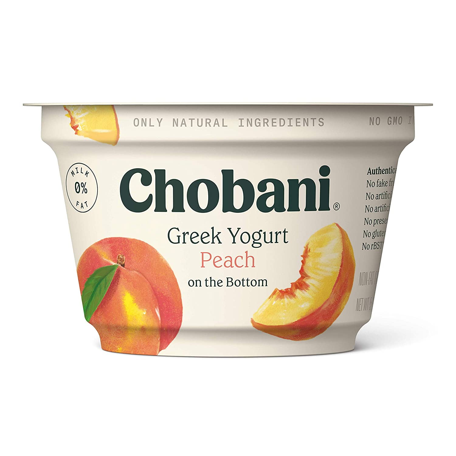 Chobani Non-Fat Greek Yogurt, Peach on the Bottom 5.3 oz