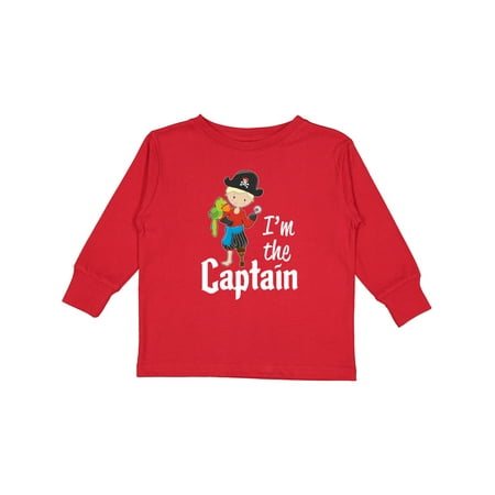 

Inktastic I m the Captain- Pirate Boy Gift Toddler Boy Girl Long Sleeve T-Shirt