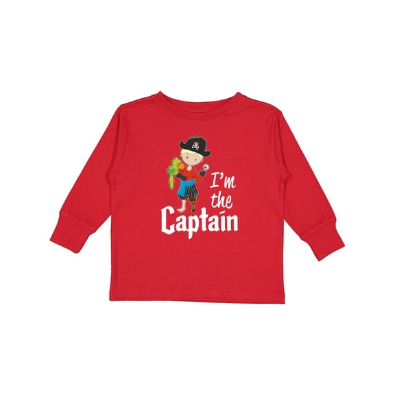 Inktastic I'm the Captain- Pirate Boy Boys Long Sleeve Toddler T-Shirt