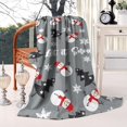 thumbnail image 2 of Gray Christmas Snowman Pattern Blanket,Comfortable Soft Flannel Throw Blanket,All Season,Warm Lightweight Blankets for Sofa Bed Couch Living Room Chair,40"x50", 2 of 4
