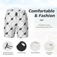 thumbnail image 6 of Picia Black Rabbit pattern Mens Swim Trunks with Compression Liner Stretch Beach Shorts Quick Dry with Zipper Pockets No-Chafing Board Shorts-XX-Large, 6 of 9
