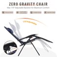 thumbnail image 3 of MF Studio Padded Zero Gravity Chair Folding Outdoor Patio Recliner with Adjustable Headrest and Cup Holder, Blue, 3 of 11