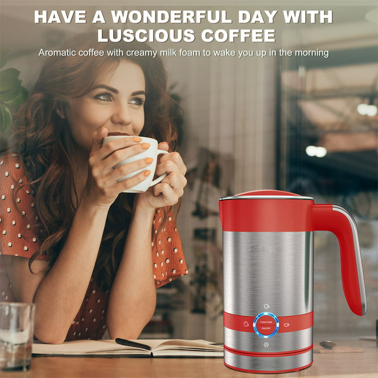 4 in 1 Magnetic Milk Frother, Non-Stick Interior Electric Milk Steamer &  Frother 3.4oz/6.8oz, Automatic Foam Maker Hot/Cold and Warmer for Latte,  Cappuccino, Hot Chocolates 