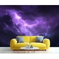 thumbnail image 3 of Lightning Bolt Wall Murals For Bedroom - Purple Thunder Storm Murals, Nature Wall Mural For TV Background, Lightning Large Mural 98.4"W x 68.9"H (Not Peel and Stick), 3 of 6