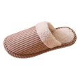 thumbnail image 4 of Corduroy Scuff Slippers for Women Men Casual Plush Lined Bedroom Indoor Lightweight Slip on House Shoes Coffee Size 10, 4 of 4
