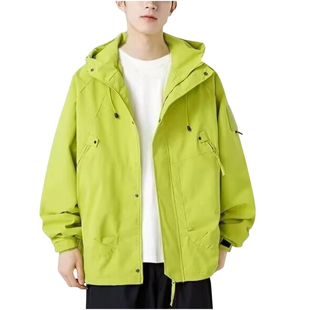 Styesk Jackets for Men Men's Spring And Charge Coat Thin Outdoor Mountaineering And Riding Windproof Work Coat