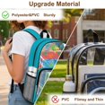 thumbnail image 6 of ZIATUBLES Dinosaur Leaf Print Clear Backpack Heavy Duty, Fabric & PVC Transparent Backpack with Front Pockets & Side Mesh, See Through Bookbag for School College Security, 6 of 7