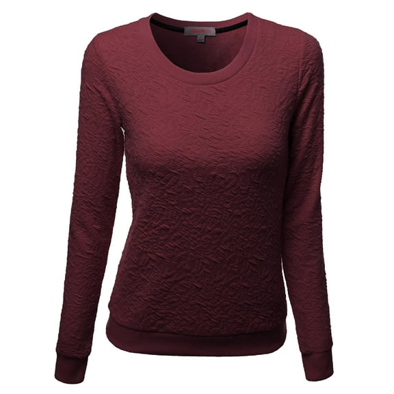 FashionOutfit Women's Long Sleeve Patched Elbow Jacquard Knit Sweater Pull over Top