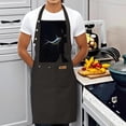 thumbnail image 3 of 2 Pack Adjustable Bib Apron with Fish Design & 2 Pockets - Stylish Kitchen Chef Apron for Men & Women Perfect for Cooking, 3 of 5