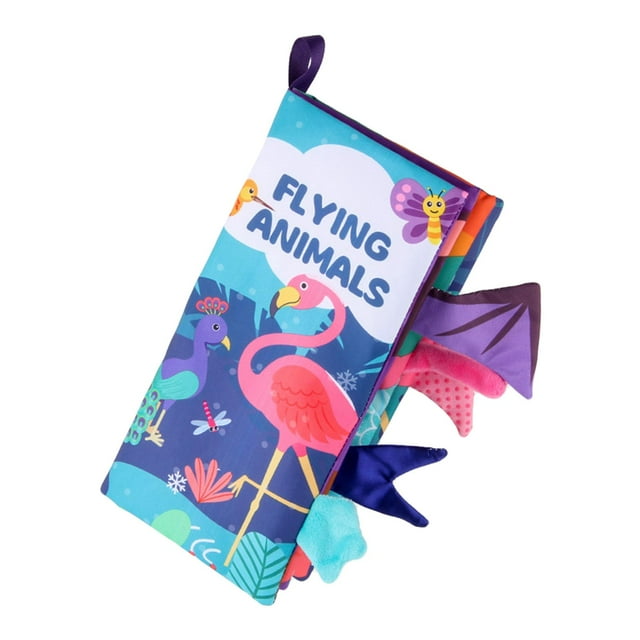 HILABEE Newborn Baby Cloth Soft Book Cartoon Animal Educational Crinkle Books Learning Fly Animals