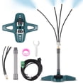 thumbnail image 1 of Outdoor Stand-Up Misting Cooling System with 4 Brass Nozzles, 26ft Flexible PE Hose & Stable Base - Bendable Nozzles, 7.3in Riser Tube for Wide Coverage, Easy DIY Installation, Energy-Free Tap Water, 1 of 6