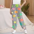 thumbnail image 1 of Cowsor Girls Graphic Print Sweatpants Athletic Drawstring Joggers Cute Track Pants with Pockets for Kids, 1 of 6