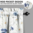 thumbnail image 5 of Wildflower Farmhouse Curtains 24 Inch Short - 3 Panel Rustic Bohemian Set with Vintage Floral Print, Rod Pocket Kitchen, 5 of 6