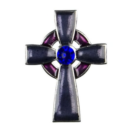 Cousin Metal Celtic Cross Accent, Silver/Purple