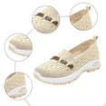 thumbnail image 6 of Women's Woven Slip On Sneakers Non Slip Knit Orthopedic Shoes Breathable Low Top Wide Width Walking Loafers White Size 8, 6 of 7