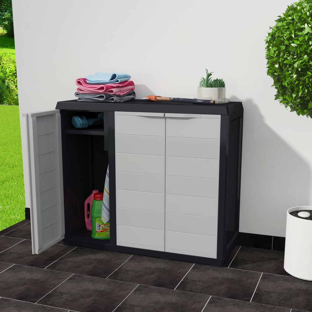 Lowestbest Garden Storage Cabinet, Outdoor Large Lockable Storage Cabinet Storage with 2 Shelves Lowestbest Garden Storage Cabinet, Outdoor Large Lockable Storage Cabinet Storage with 2 Shelves