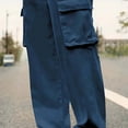 thumbnail image 5 of sususu Mens Sweatpants Baggy,Men's Summer Thin Embroidery Wide Leg Casual Pants Traditional Tang Suit Design Large Size Loose Comfortable Nine Style Trousers,Blue,XXL, 5 of 7