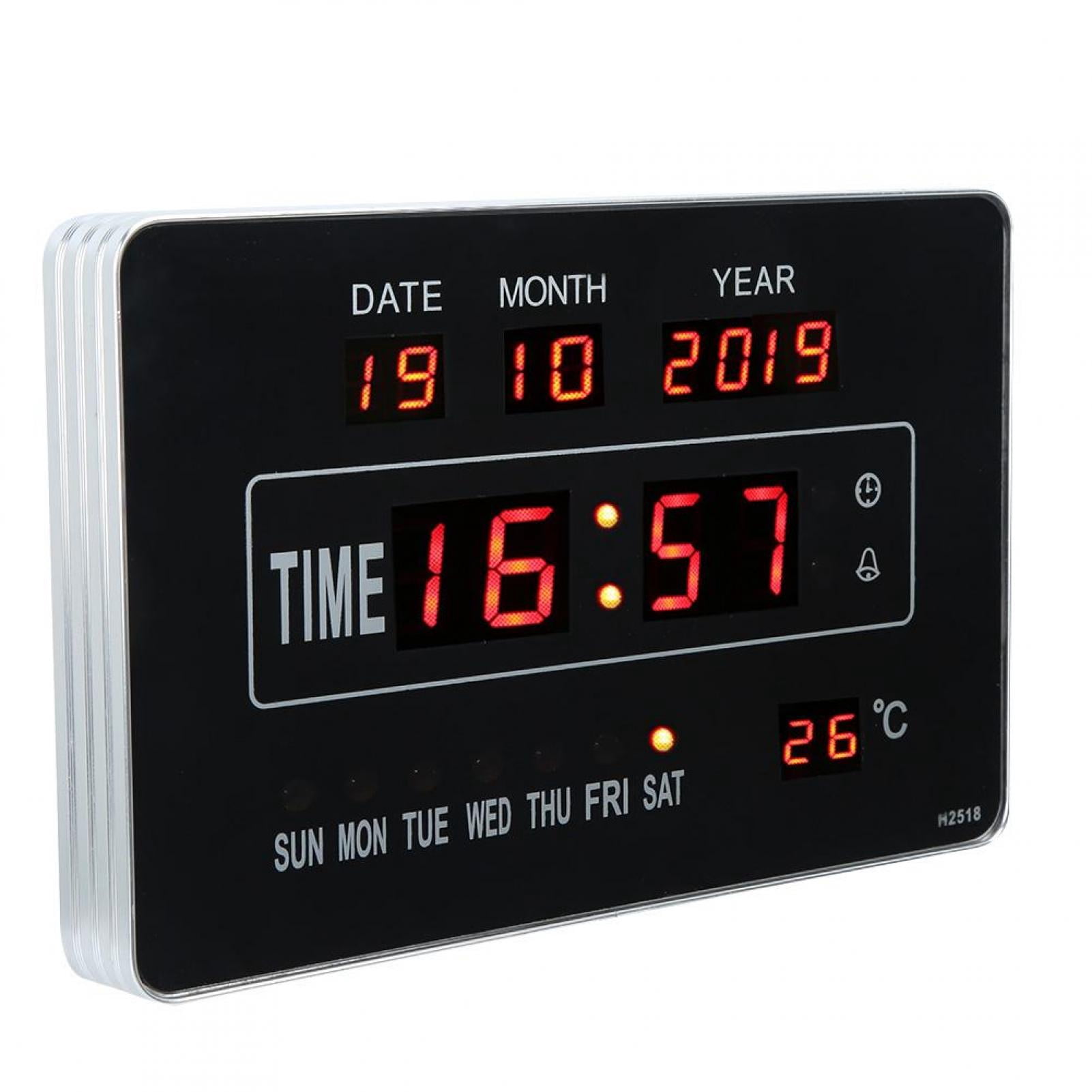 Fyydes LED Digital Calendar Day Alarm Clock, Date Display