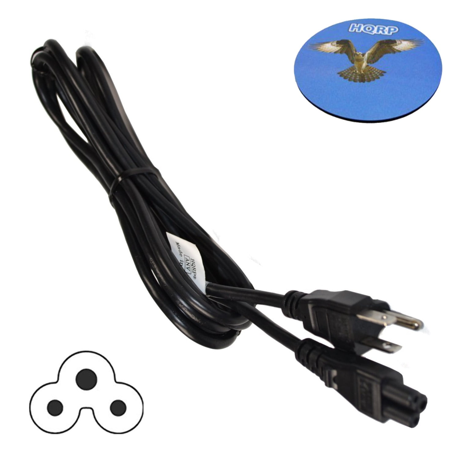 HQRP AC Power Cord for LG 55LA6200 55GA6400 50LN5750 50LN5710 50LN5700