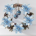thumbnail image 5 of 12Pcs Christmas Decoration Flower Wreath Flower,Artificial Christmas Flower Christmas Glitter Artificial Flower with Clip,Christmas Tree Ornament for DIY Home Wreath Garland New Year Party Decor, 5 of 6