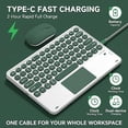 thumbnail image 3 of Detachable Bluetooth Keyboard Case with Round Keys, Multi-Touch Trackpad and 2.4G Wireless Mouse for Lenovo Idea Tab 11" 2025 / Tab M11 11" 2024,DarkGreen, 3 of 6