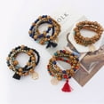 thumbnail image 3 of LISM Cute Wood Bead Bohemia Elastic Charms Bracelets & Bangles Wooden Beads Bracelet Multilayers Pulseras Women, 3 of 4