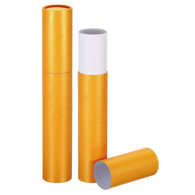 Uxcell 2 Inch x 13 Inch Poster Tube Photo Storage Tube Calligraphy Painting Tubes Mailing Tubes, Yellow 2 Pack