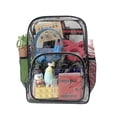 thumbnail image 4 of Inadays Waterproof Clear Backpack Heavy Duty PVC Transparent Large Capacity Backpack with Reinforced Strap for School, Work, Stadium, Travel, Security, Festival, College (Black Red), 4 of 8
