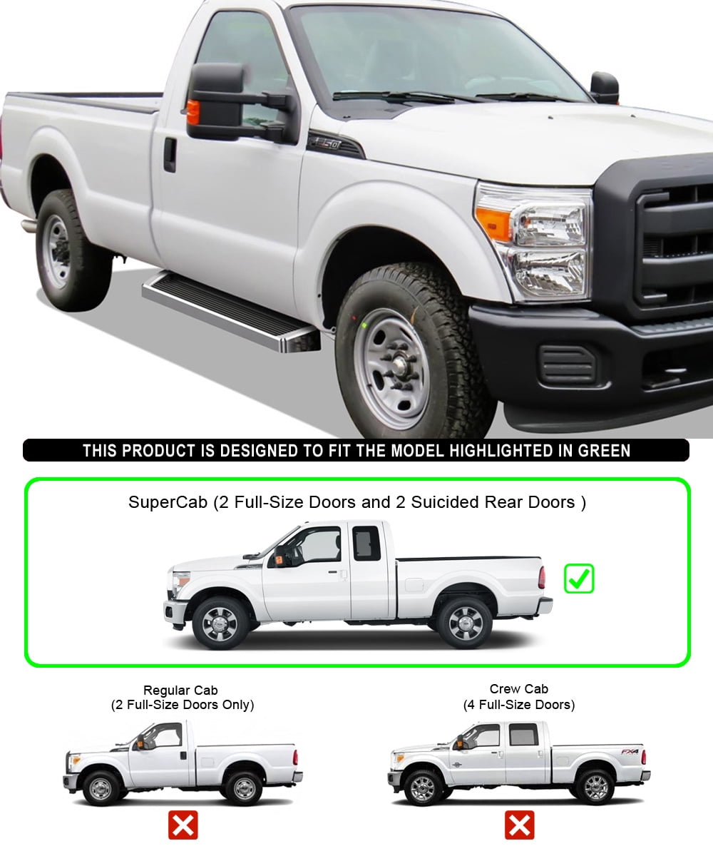 APS Running Boards Style Compatible with Ford F250 F350 Super Duty 1999-2016 Regular Cab (Nerf Bars Side Steps Side Bars)