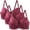 Red, variant on aidice 3pc Plus Size Womens Bras Wirefree Lace Bow Adjustable Strap Comfy Support Breathable Push up Bras