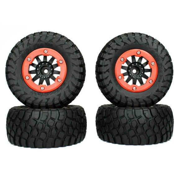 4Pcs Alloy Beadlock Wheel 110mm RC Tires Fits for 1/10 RC Truck Car Short Course Truck