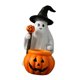 thumbnail image 1 of Estatua de Halloween, figura de calabaza fantasma, regalo de cumpleaños, adorno de colección, escultura de resina para centros de mesa y chimenea., 1 of 9