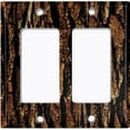 thumbnail image 6 of Metal Light Switch Plate Outlet Cover Tree Bark Wallpaper WOD003, 6 of 13