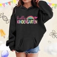 thumbnail image 2 of Toddler Girl' Hoodies Sweatshirts Cute Cartoon Print Long Sleeve Drawstring Hooded Pullover with Pocket Sweatshirt Tops Size 4-5T ,Black, 2 of 4