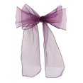 thumbnail image 3 of 50 Uds. De decoración para silla con lazo de Organza, adorno para banquete, recepción de fiesta de boda (púrpura), 3 of 8