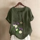 thumbnail image 2 of Camiseta suelta informal de verano con cuello redondo y manga corta con estampado de flores para mujer OAVQHLG3B Store  lin121212, 2 of 4