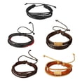 thumbnail image 2 of Pulseras Trenzadas Jinwen Brazalete de Cera Cuero PU Tejido Bohemio Mujer, 2 of 8