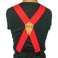 thumbnail image 3 of 2 inch Casual Men Women Partial Elastic Tradesperson's Red Suspenders For Wedding, 3 of 6