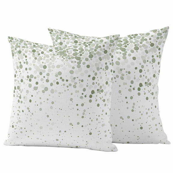 Sage Green Polka Dot Outdoor Waterproof Pillow Covers, Abstract Modern Art Dots Watercolor Decorative Square Throw Pillowcase Sofa Cushion Sham for Patio/Couch/Chair, 16"x16" 2 Pack