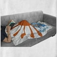 thumbnail image 6 of Summer Soft Flannel Fleece Throw Blanket, Beach Theme Hot Vibes Surfing Sport Sea Ocean Waves Sun Image Poster, Cozy Plush for Indoor and Outdoor Use, 70" x 90", Sky Blue Orange, by Ambesonne, 6 of 6