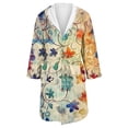 thumbnail image 4 of Women's Fleece Plush Robe Long Warm Plush Bathrobe Loungewear Jacket Printed Comfort Robe, 4 of 5