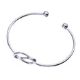 thumbnail image 1 of Tie Knot Bracelet Bangles Simple Cuff Open Bangles Jewelry Adjustable Bangle For Women (Silver), 1 of 6