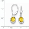 thumbnail image 2 of Sterling Silver Rhodium Plated 8X6mm Oval Citrine Leverback Earrings (28 X 9) Made In United States qe2044ci, 2 of 2
